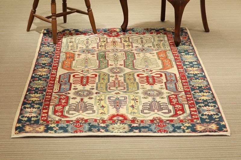 Scorpion handmade carpet special wool rug Turkish traditional design 184×121cm - 被子/毛毯 - 其他材质 多色