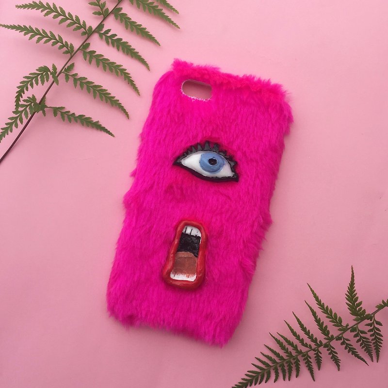 毛绒绒手机壳-粉红色独眼怪 - 平板/电脑保护壳 - 其他材质 粉红色
