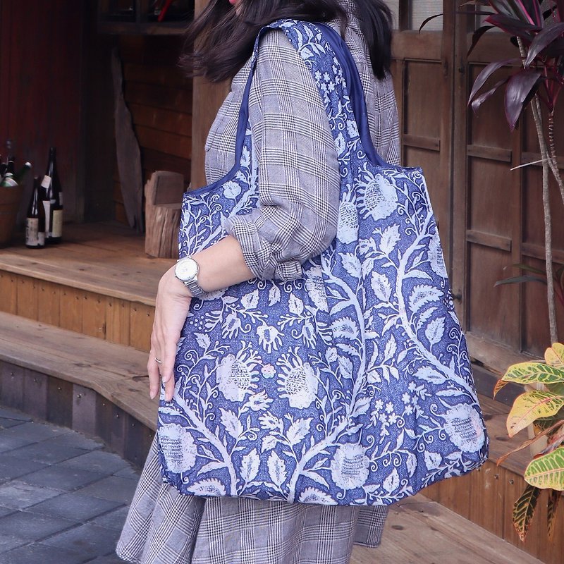 ENVIROSAX 澳洲折叠购物袋 | 东京─蓝花 - 侧背包/斜挎包 - 聚酯纤维 多色