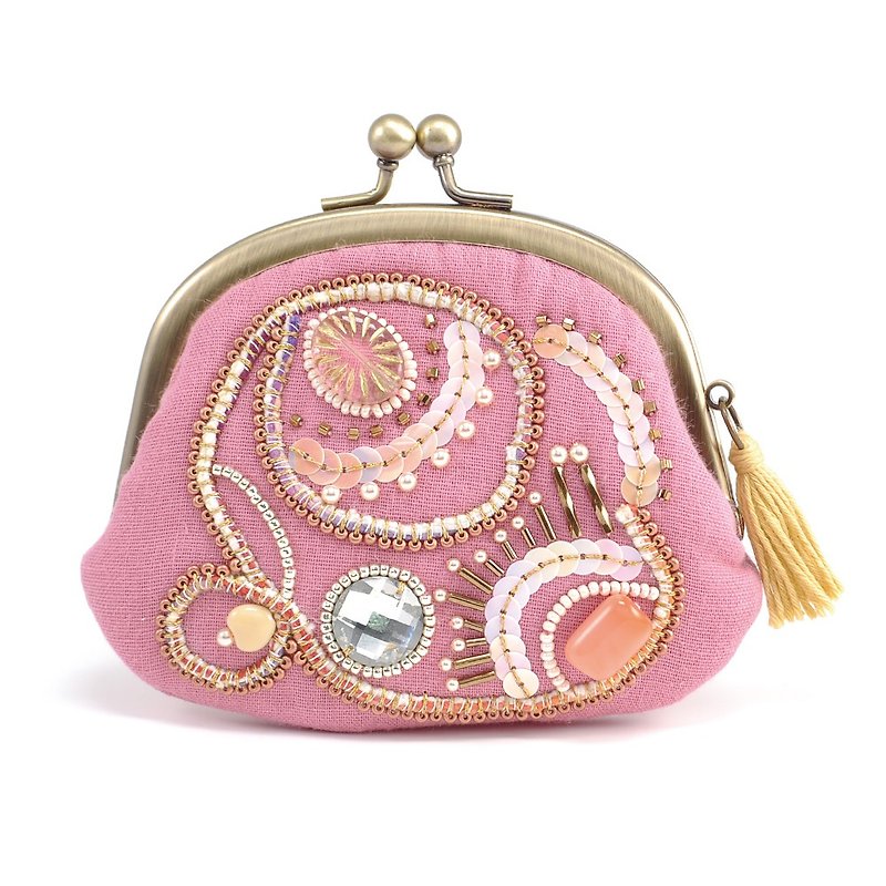 A wide opening tiny purse, coin purse, pill case, gorgeous pink pouch, No,10 - 化妆包/杂物包 - 塑料 粉红色