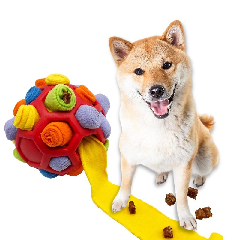 柴犬大学 宠物嗅闻炸炸球 嗅闻球 嗅闻玩具 狗玩具 藏食玩具 - 玩具 - 橡胶 红色