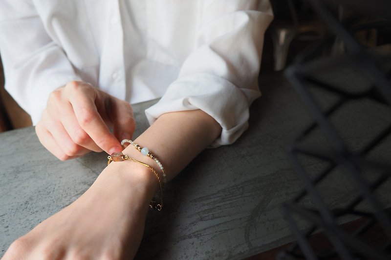 细石手环 (多彩) - Tiny Stone bracelet (multi) - 手链/手环 - 宝石 多色