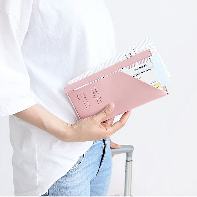 ICONIC 金扣对折护照长夹-甜美粉,ICO52583 - 护照夹/护照套 - 人造皮革 粉红色