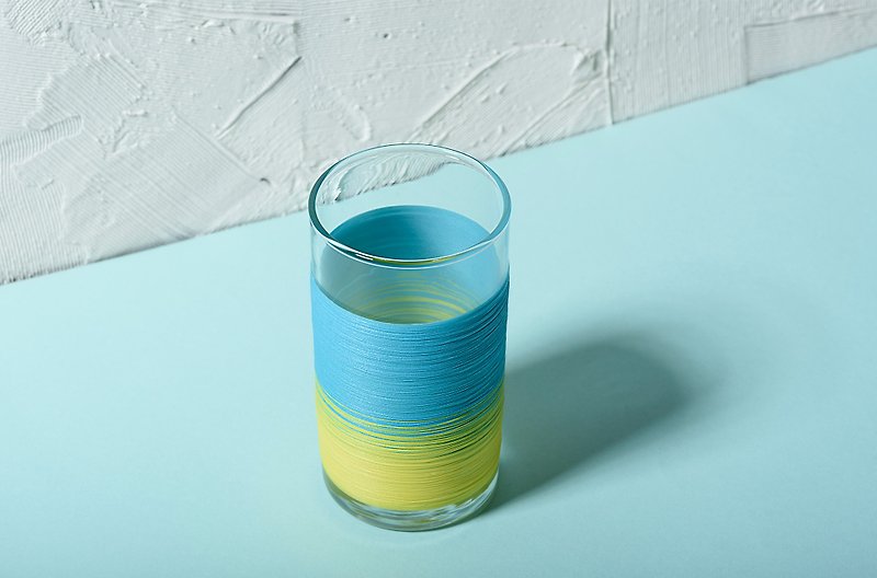 线加工 PUNNDLE 线水杯 调色款 蓝黄调 - 杯子 - 玻璃 多色
