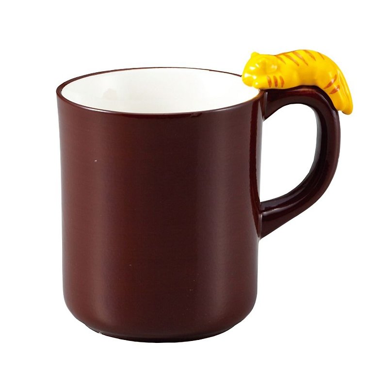 日本 sunart 马克杯 - 虎斑懒懒猫 - 咖啡杯/马克杯 - 瓷 咖啡色