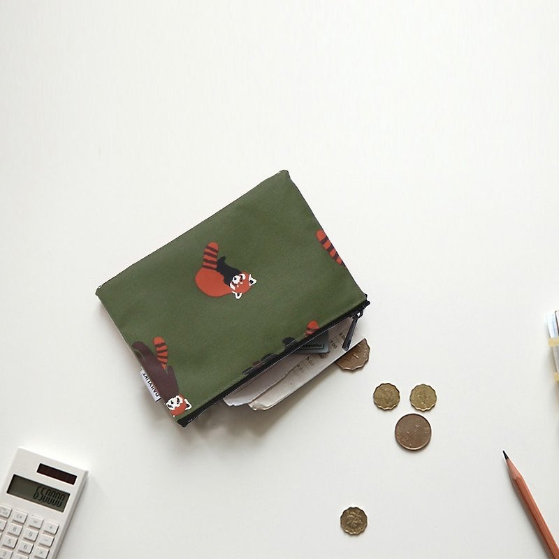 小日子防水布零钱包S-12 红熊猫,E2D10256 - 化妆包/杂物包 - 棉．麻 绿色