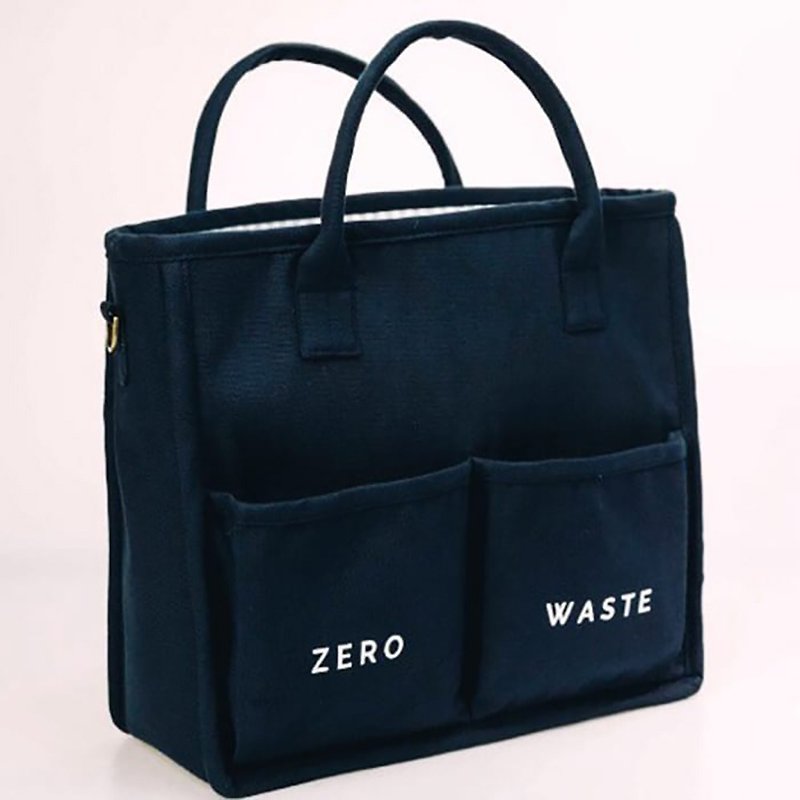 Zero Waste Canvas Bag (Navy Blue) - 手提包/手提袋 - 环保材料 蓝色