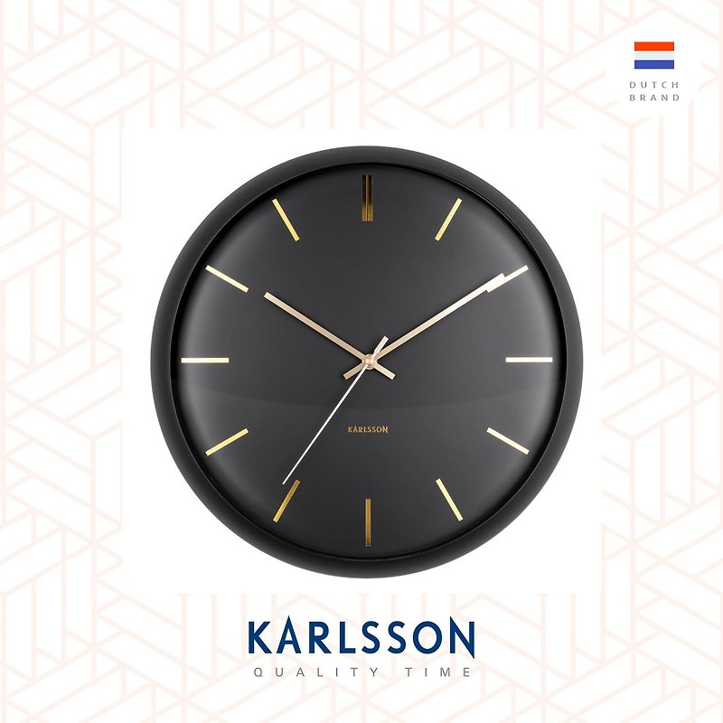 荷兰Karlsson wall clock 40cm Globe black 圆拱玻璃设计师挂钟 - 时钟/闹钟 - 其他金属 黑色