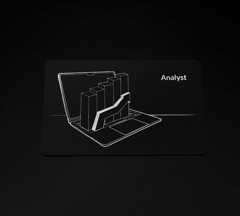 【热门设计款】分析师款名片(赠钥匙圈) - 数码小物 - 塑料 黑色