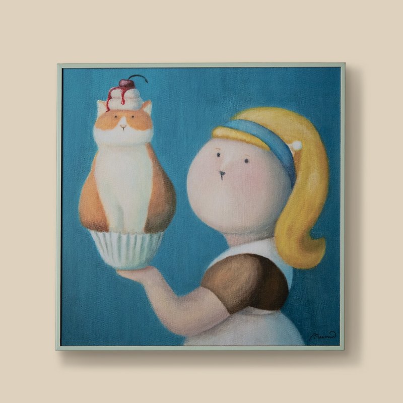橘猫杯子蛋糕实木挂画 - 海报/装饰画/版画 - 其他材质 多色