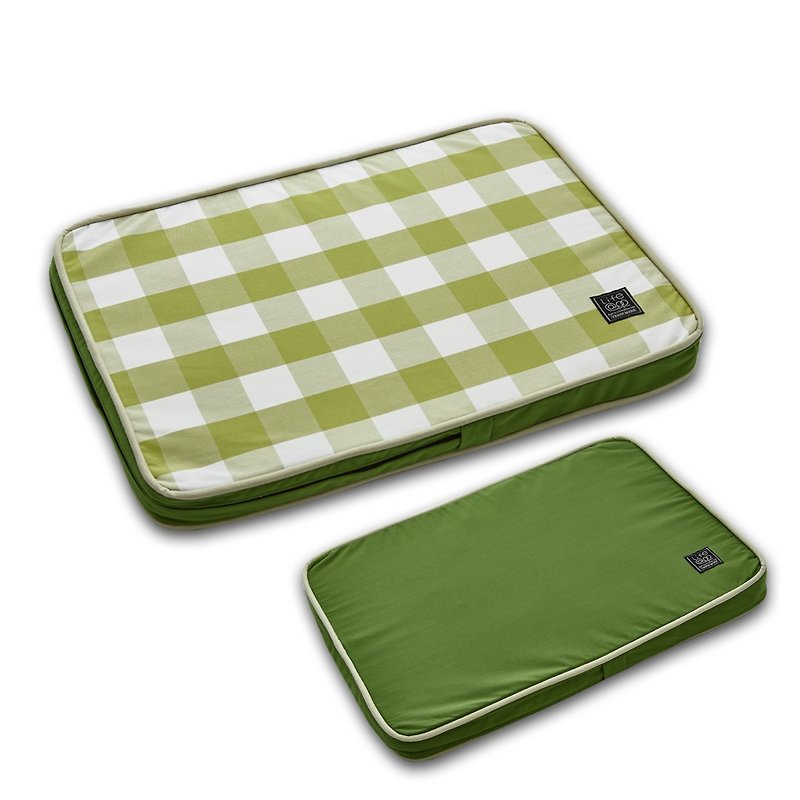 Lifeapp宠物缓压睡垫大格纹款--- S (绿白格) W65 x D45 x H5 cm - 床垫/笼子 - 其他材质 咖啡色