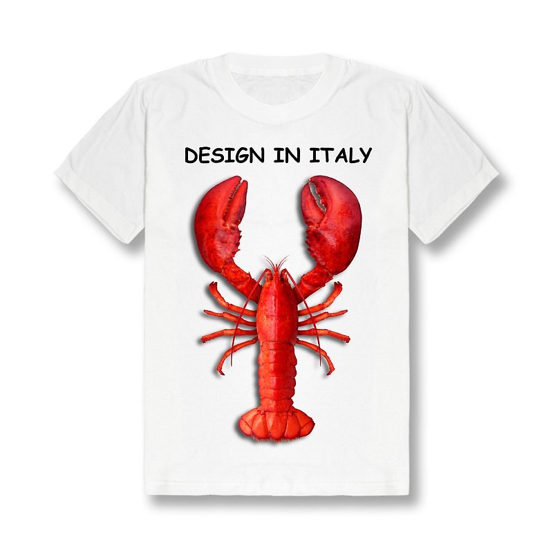 意大利设计龙虾T恤-男版-白 - 男装上衣/T 恤 - 棉．麻 白色