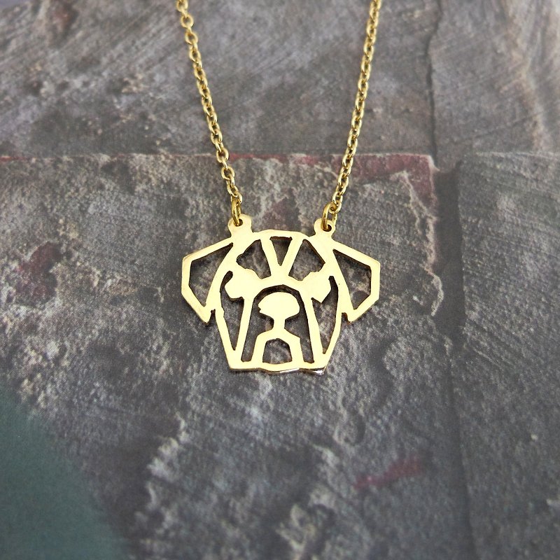 Boxer Dog Necklace, Gold Plated Brass Necklace, Dog Birthday gift - 项链 - 铜/黄铜 金色