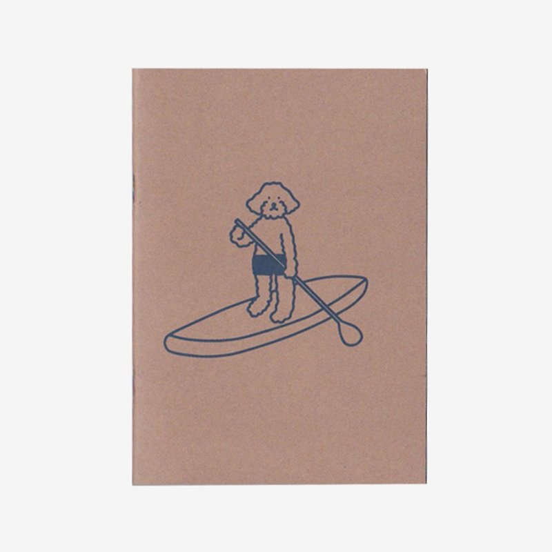 paddle board | Silkscreen print notebook (blank) - 笔记本/手帐 - 纸 咖啡色