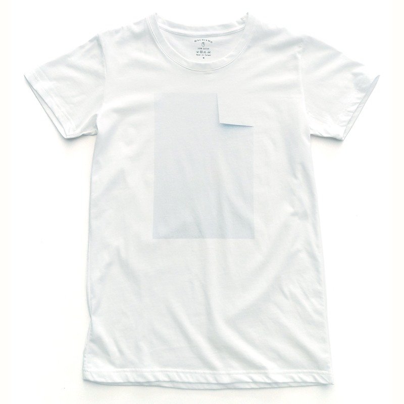 折纸-白色T恤 - 男装上衣/T 恤 - 棉．麻 白色