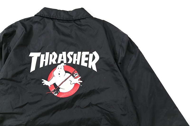 [3thclub铭仁棠] thrasher x ghostbusters 魔鬼克星 抓鬼特攻队 教练外套 vintage TRS-001 - 男装外套 - 棉．麻 黑色