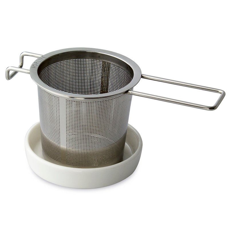 美国FORLIFE滤网杯陶瓷碟组 - 茶具/茶杯 - 不锈钢 银色