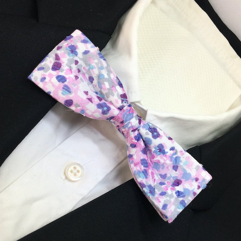 flower camouflage bowtie butterfly Square - 领结/领巾 - 棉．麻 紫色