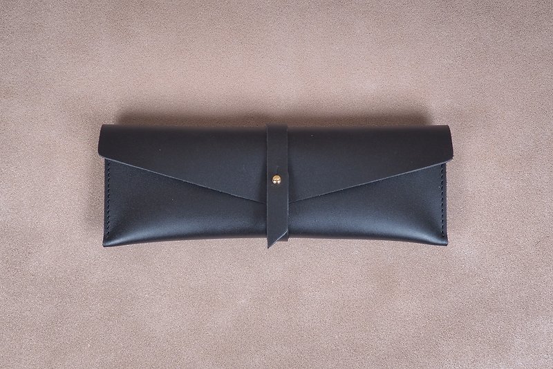 Handmade high grade Leather pencil case (Black) - 铅笔盒/笔袋 - 真皮 黑色