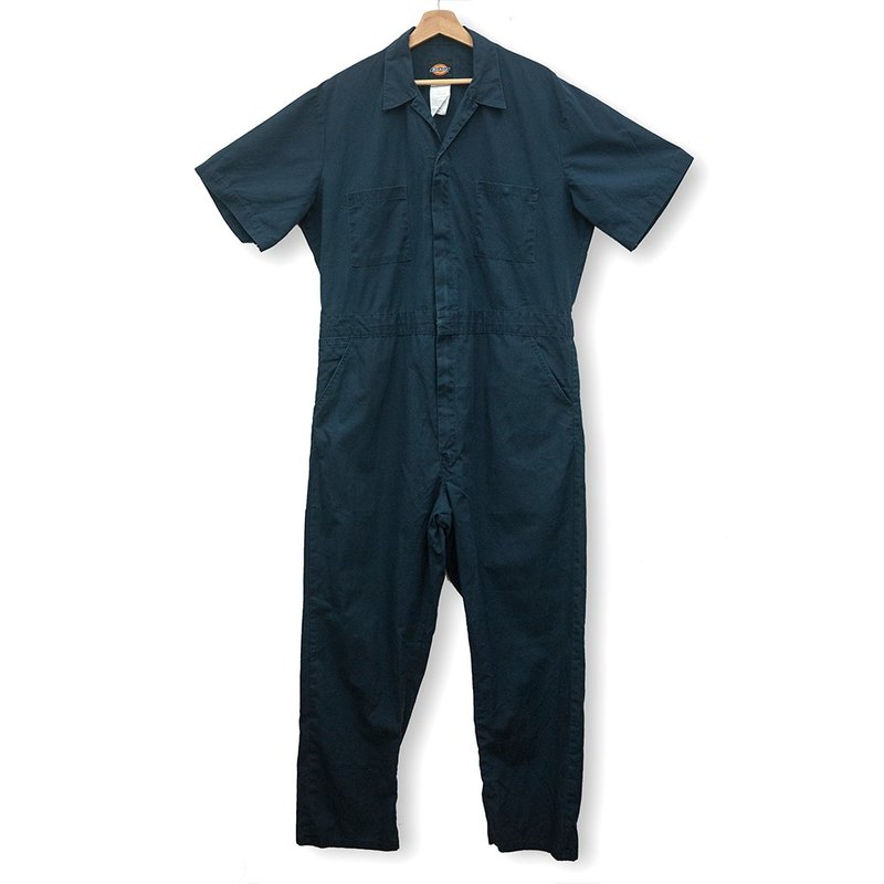 DICKIES 深蓝 短袖 连身工作服 coveralls 古着 二手 - 背带裤/连体裤 - 棉．麻 蓝色