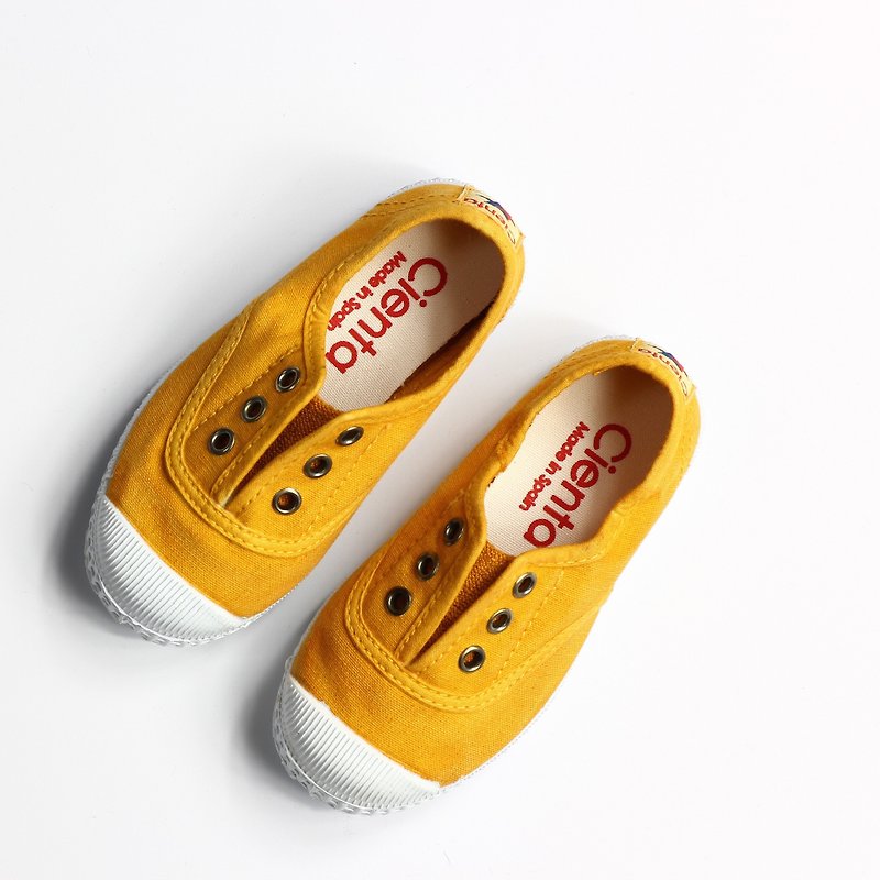 西班牙国民帆布鞋 CIENTA 童鞋 洗旧 芥末黄 香香鞋 70777 64 - 童装鞋 - 棉．麻 黄色