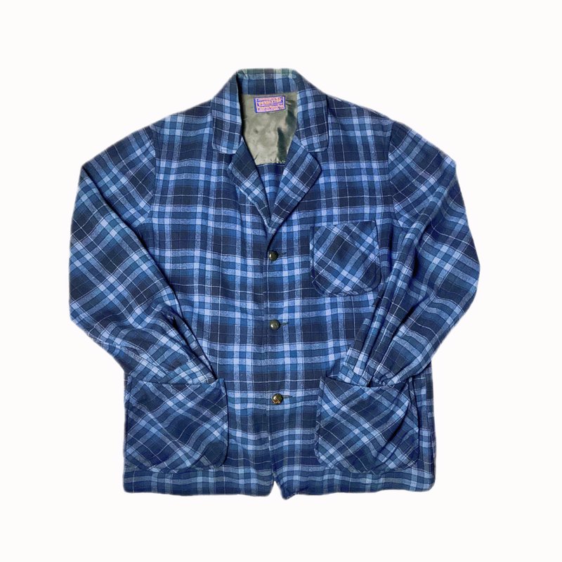 50s Pendleton 49er wool Jacket 苏格兰格纹羊毛外套 - 男装外套 - 羊毛 蓝色