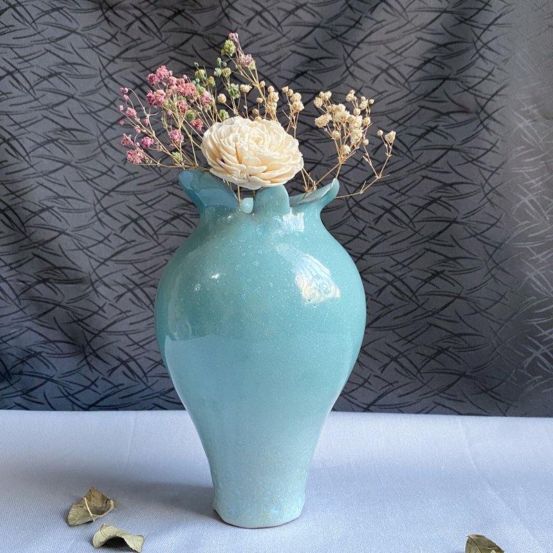 *福利品出清*釉名x蓝钧窑x 15cm手工陶瓷花瓶 花器 - 花瓶/陶器 - 陶 蓝色