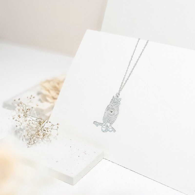 Owl Necklace 与鞋约会系列 猫头鹰动物项链 抗敏医疗钢 送礼推荐 - 项链 - 不锈钢 银色