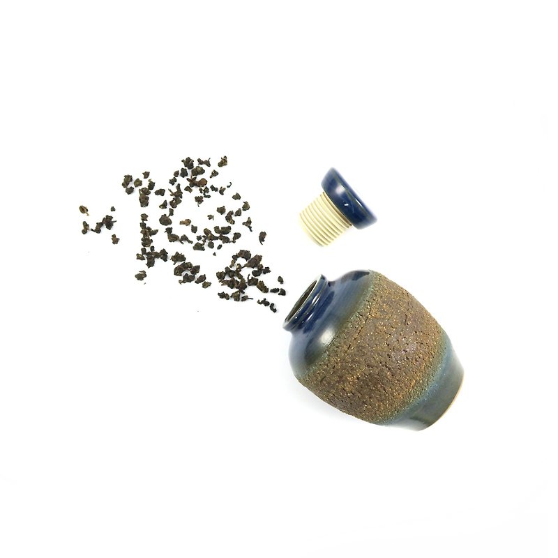 添兴窑/樟香茶叶罐-高瓶(小)-湛蓝 - 茶具/茶杯 - 陶 蓝色