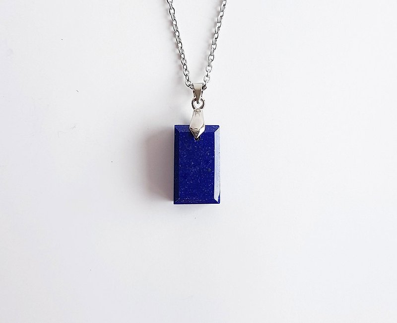  宝石系 • 方青 天然矿石 青金石 • 项链坠 - 项链 - 宝石 蓝色