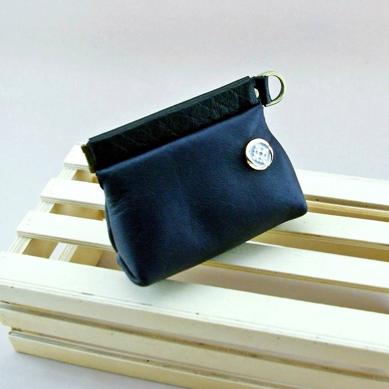 ✐。弹片立体多功能小小包。✐ --- 零钱包 / 小物包 / 收纳 / 钥匙 / 耳机 - 零钱包 - 真皮 蓝色