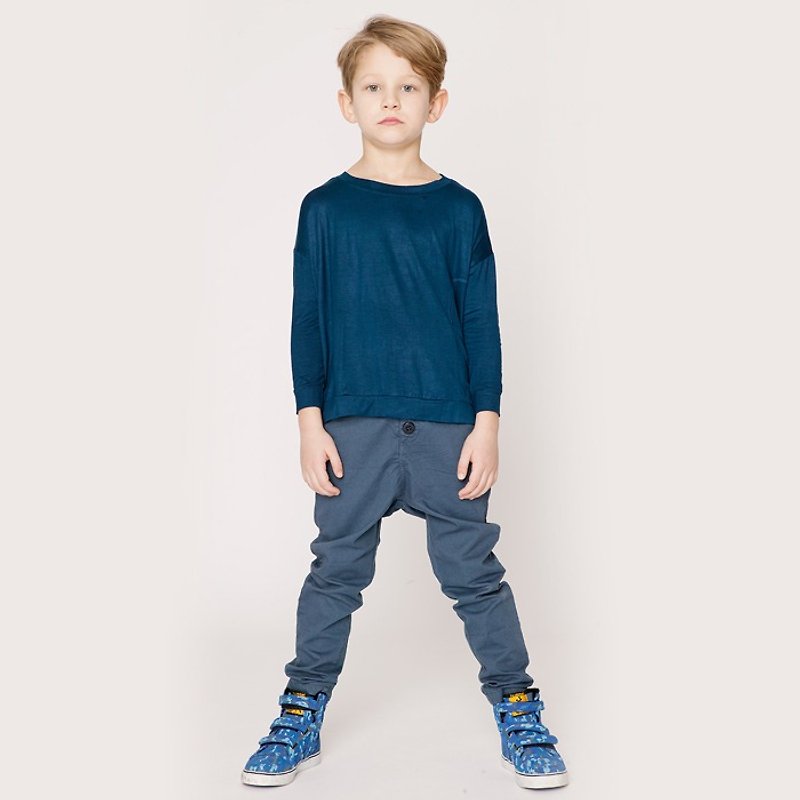 瑞典童装有机棉休闲长裤 2岁至6岁 - 童装裤 - 棉．麻 蓝色