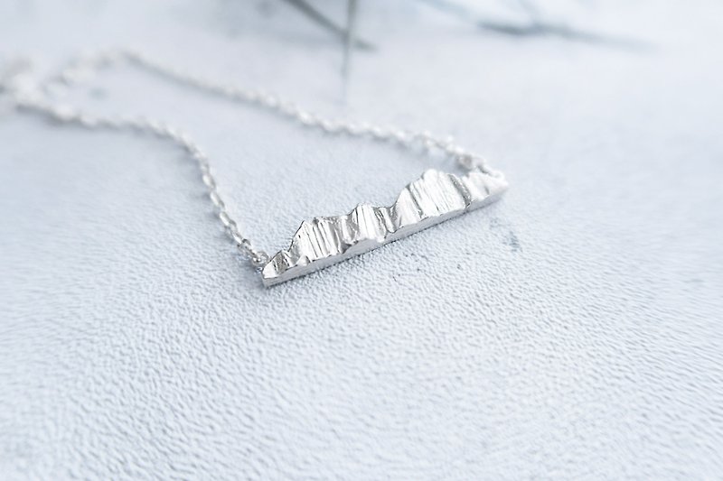 925纯银 冰山 矿石 项链 长链 短链 锁骨链 免费送礼包装 - 项链 - 纯银 银色