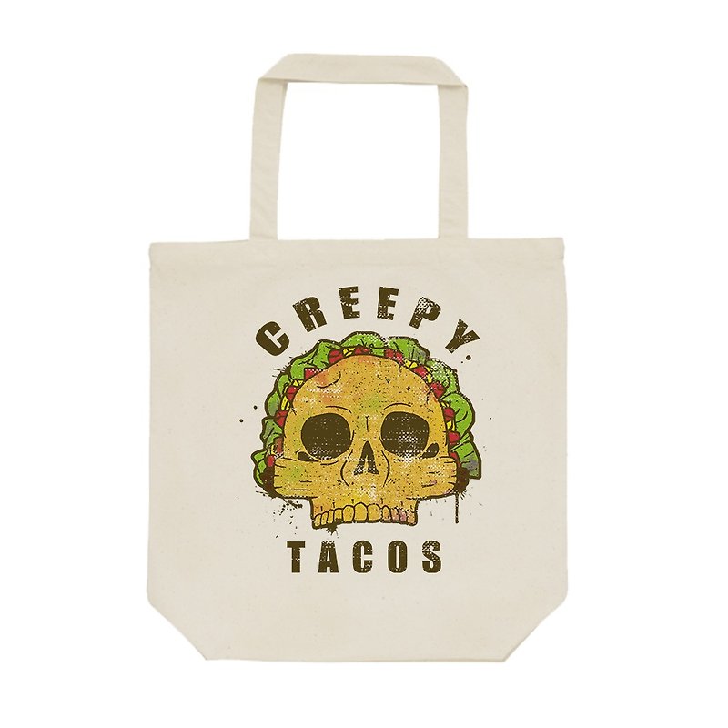 tote bag / skull tacos - 手提包/手提袋 - 棉．麻 卡其色