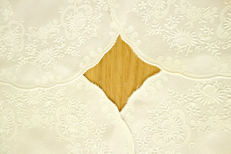 芬兰古蕾丝花圆垫 - 摆饰 - 棉．麻 白色