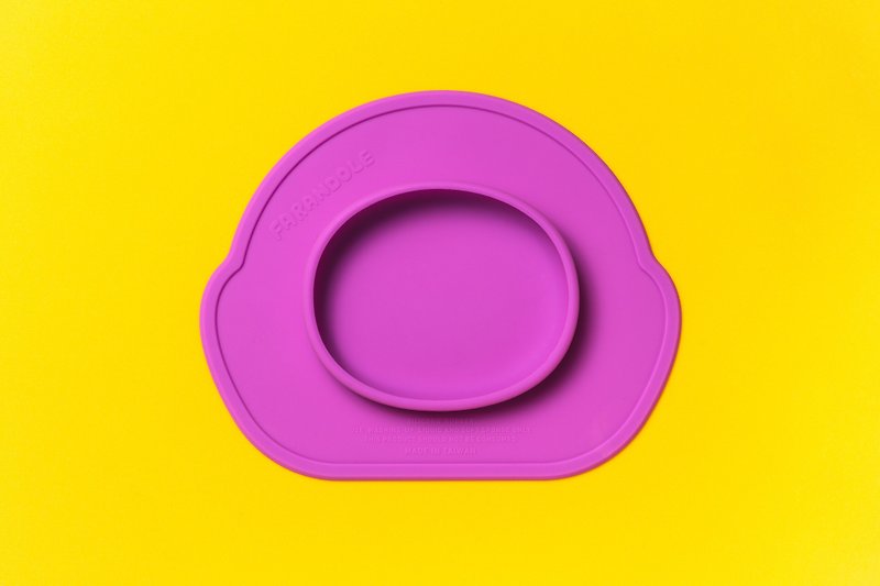 (台湾制造,专利设计) Farandole Mat 不翻盘 - 紫 - 儿童餐具/餐盘 - 硅胶 紫色