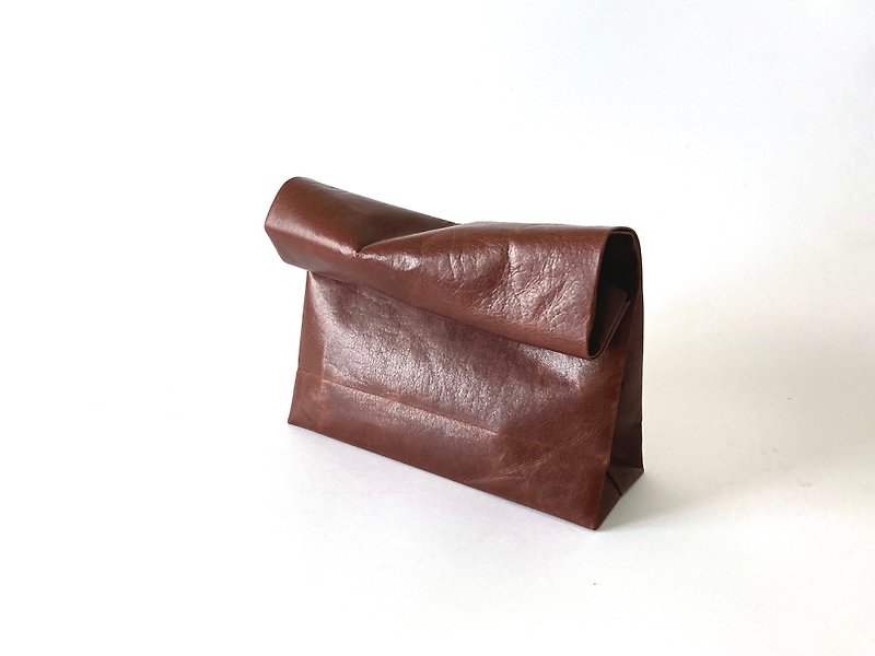 KAMIBUKURO(紙 袋) large 国内本牛革製　ブラウン - 其他 - 真皮 咖啡色