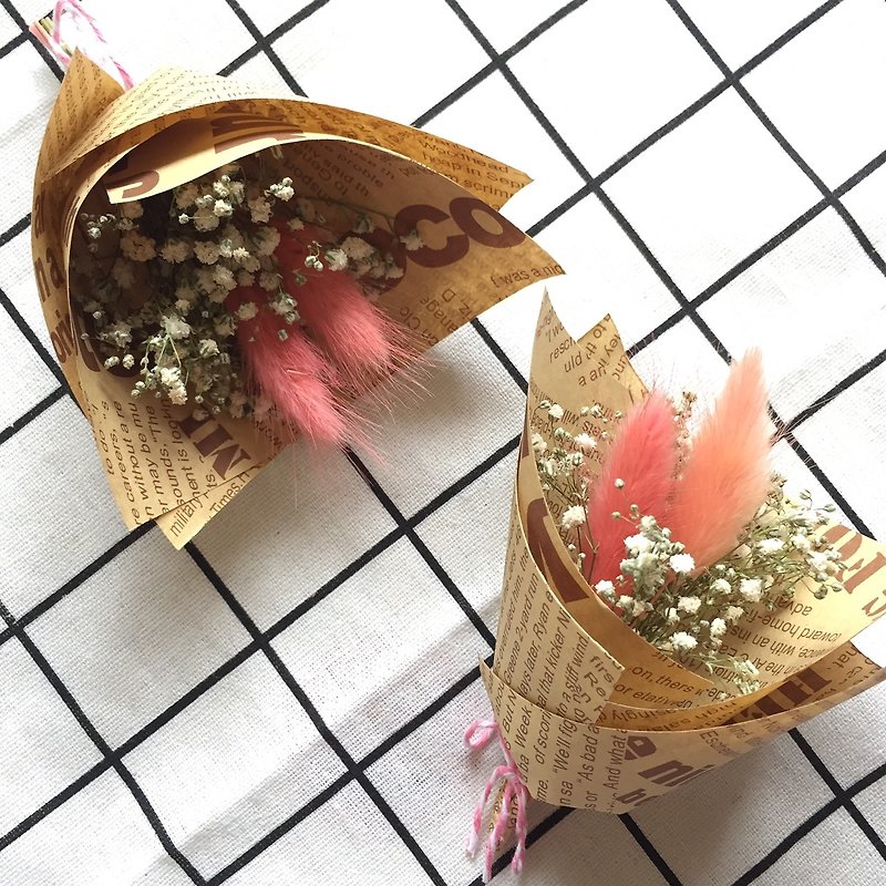 干燥小花束 婚礼小物 婚礼布置 满天星 鼠尾草 - 植栽/盆栽 - 植物．花 粉红色