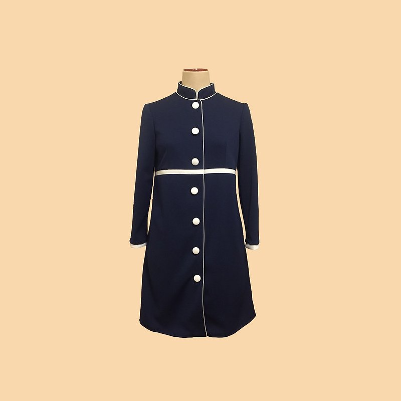 retro one-piece dress naomi - 洋装/连衣裙 - 聚酯纤维 蓝色