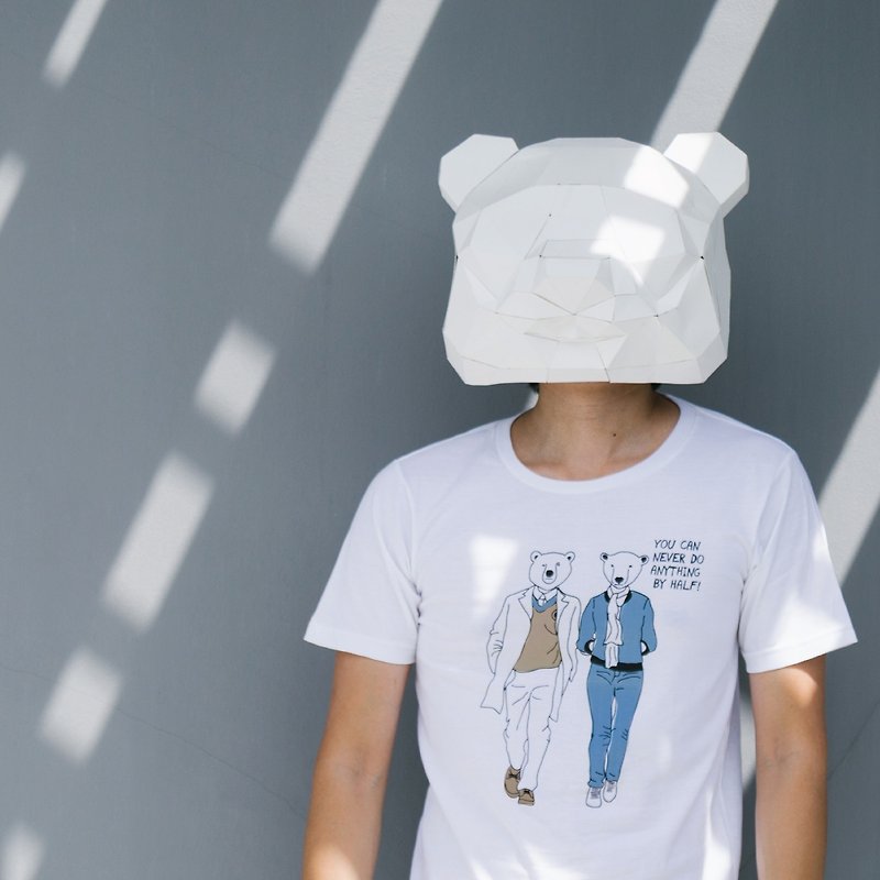 BEAR STREET, Changeable color t-shirt (White) - 中性连帽卫衣/T 恤 - 棉．麻 白色