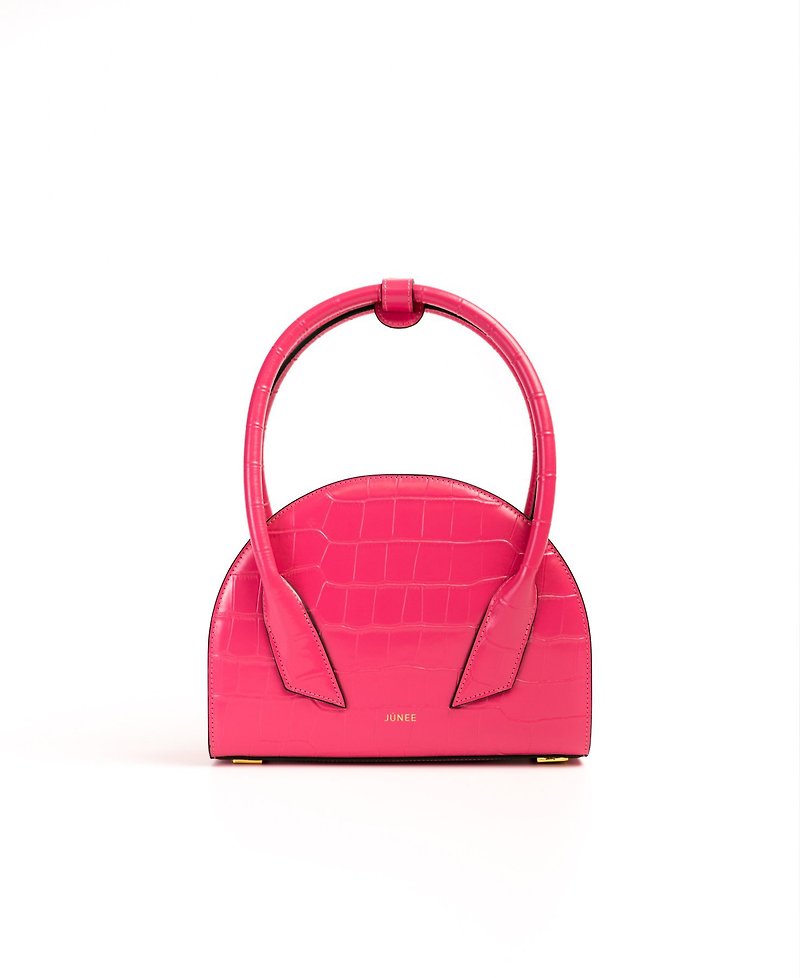 JÚNEE ESTERA 真皮 手提包 半月包 小众 原创设计 - 手提包/手提袋 - 真皮 粉红色