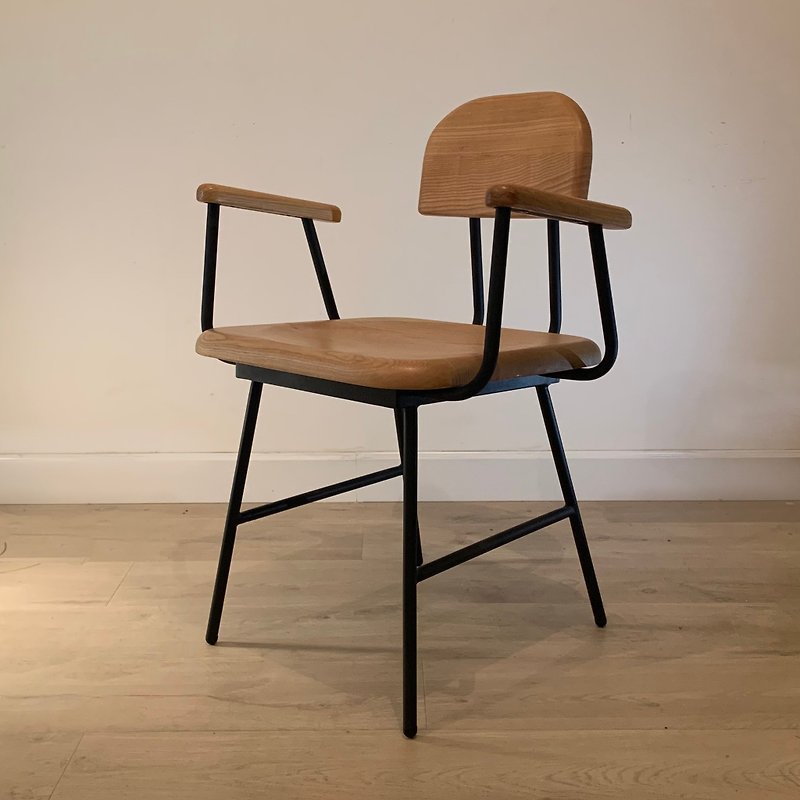白腊木椅。 木下鉄也。 (+ 扶手) - 椅子/沙发 - 木头 咖啡色