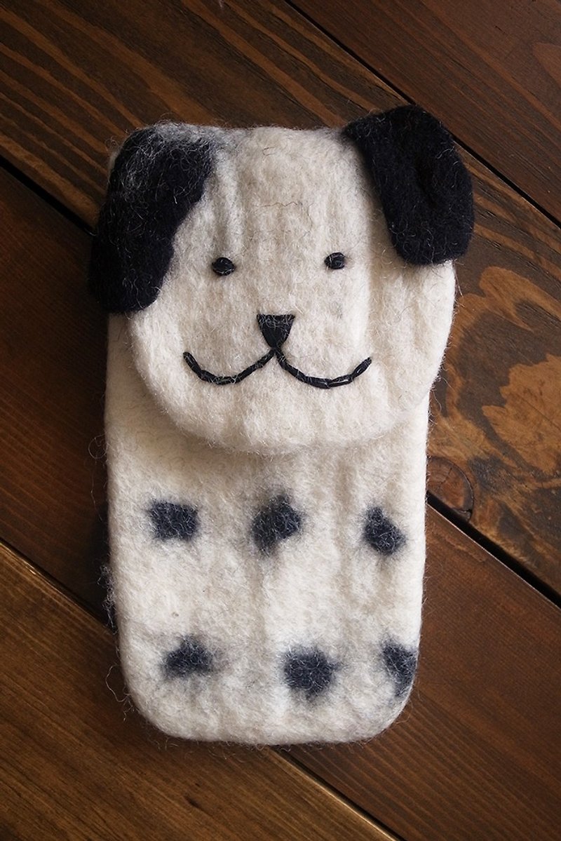 羊毛毡 手机袋 手机套 保护套 保护袋  动物 狗 白色 小 - 手机壳/手机套 - 羊毛 白色