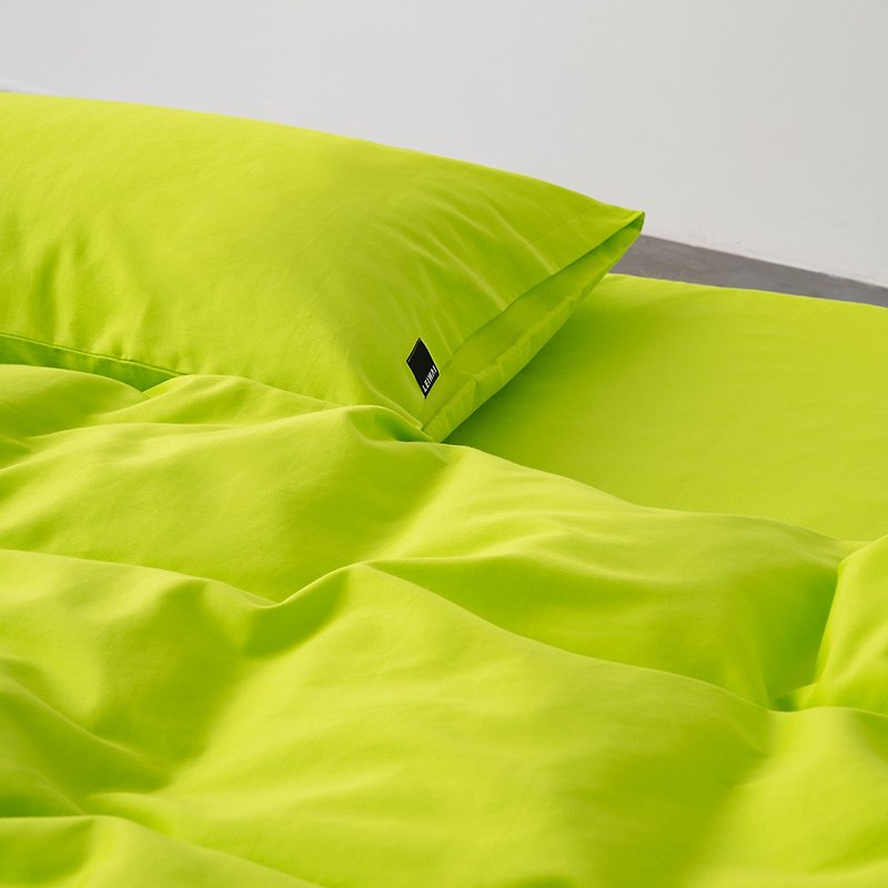 牛油果绿60支柔软亲肤纯棉床包床单枕头套被套双人床四件套 - 寝具 - 棉．麻 绿色