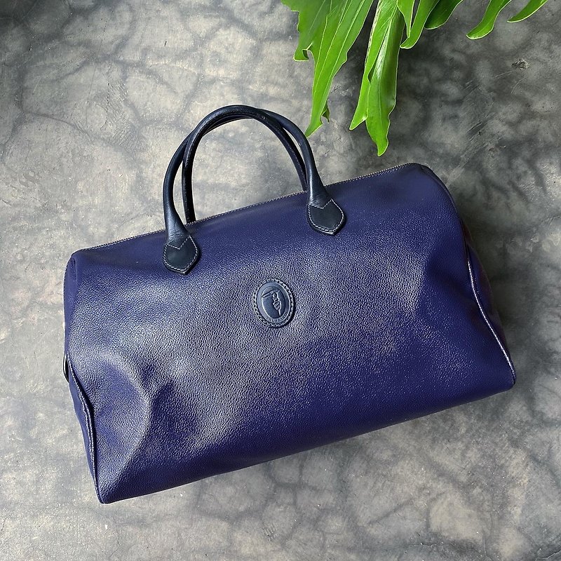 老骨头 Trussardi蓝紫色手提speedy包E67 vintage 古董包 - 手提包/手提袋 - 防水材质 