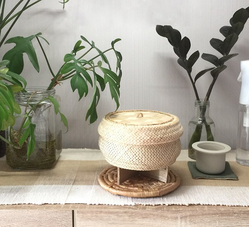 Bamboo food steamer with lid 8 inch - 厨房用具 - 竹 咖啡色