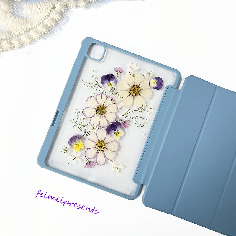 白紫花语手作押花iPad壳 iPad Air 11寸 13寸 iPad Pro 11寸 13寸 - 手机壳/手机套 - 植物．花 