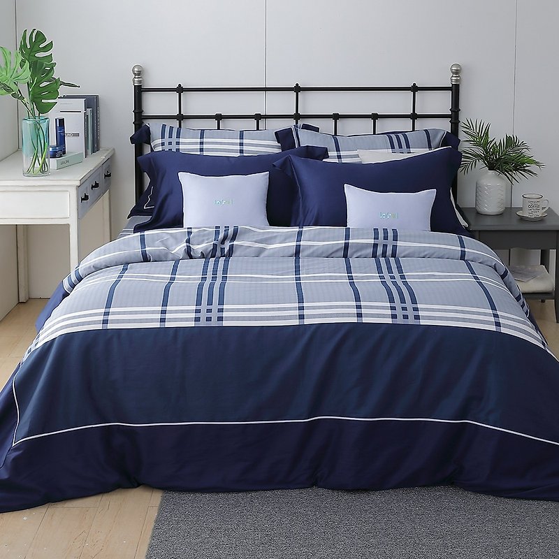 (特大)月色-苏格兰协奏曲-高质感60棉两用被床包四件组6*7尺 - 寝具 - 棉．麻 蓝色