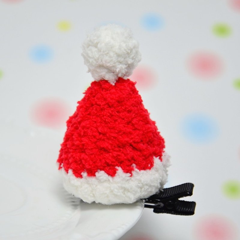 欢乐圣诞 - 毛线编织 软绵绵圣诞帽发夹 - 发饰 - 其他材质 红色