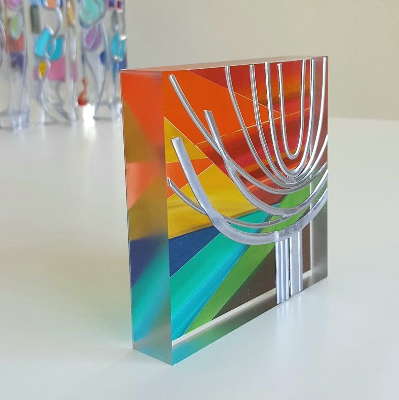 Healing art made with glass art"Tinker Bell Sunset  2" - 摆饰 - 压克力 多色